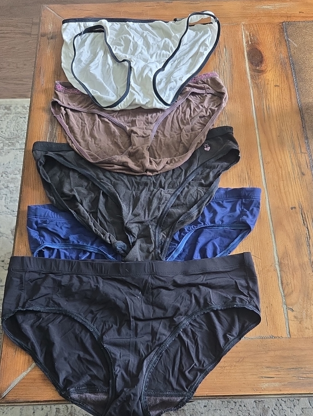 Women's Cotton-Blend Briefs Pack - Black, Blue, Brown, White, Black (5 Pack)